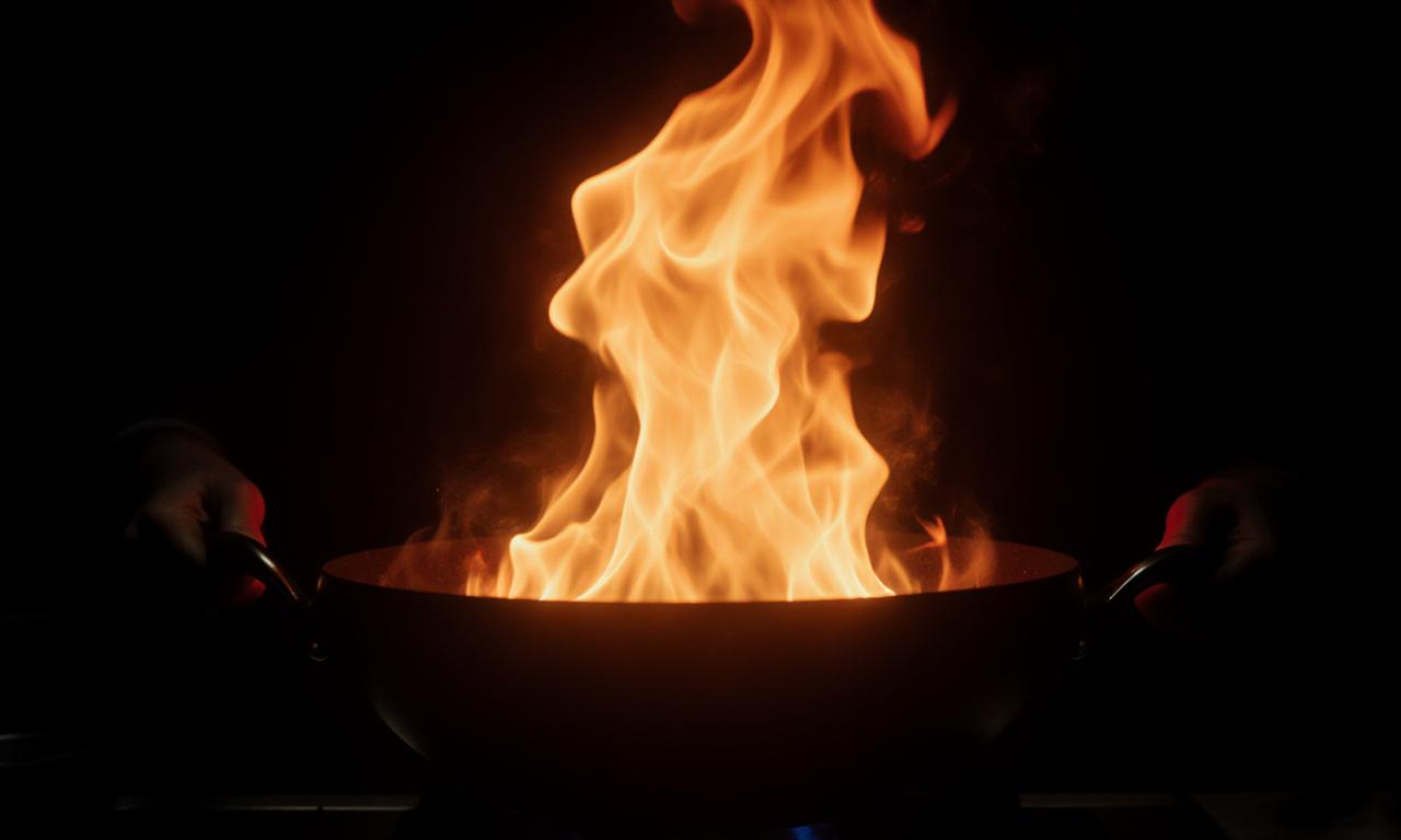 เปลวไฟที่โชติช่วงในครัวของ Pyro Plate